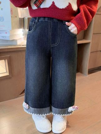 #童裤 #儿童穿搭 #女童加绒裤子#女童秋冬牛仔裤#每日分享