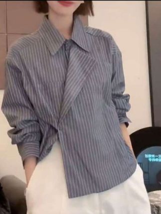 #上热门 中秋2025秋季新款时尚气质休闲长袖极简风衬衫.上衣