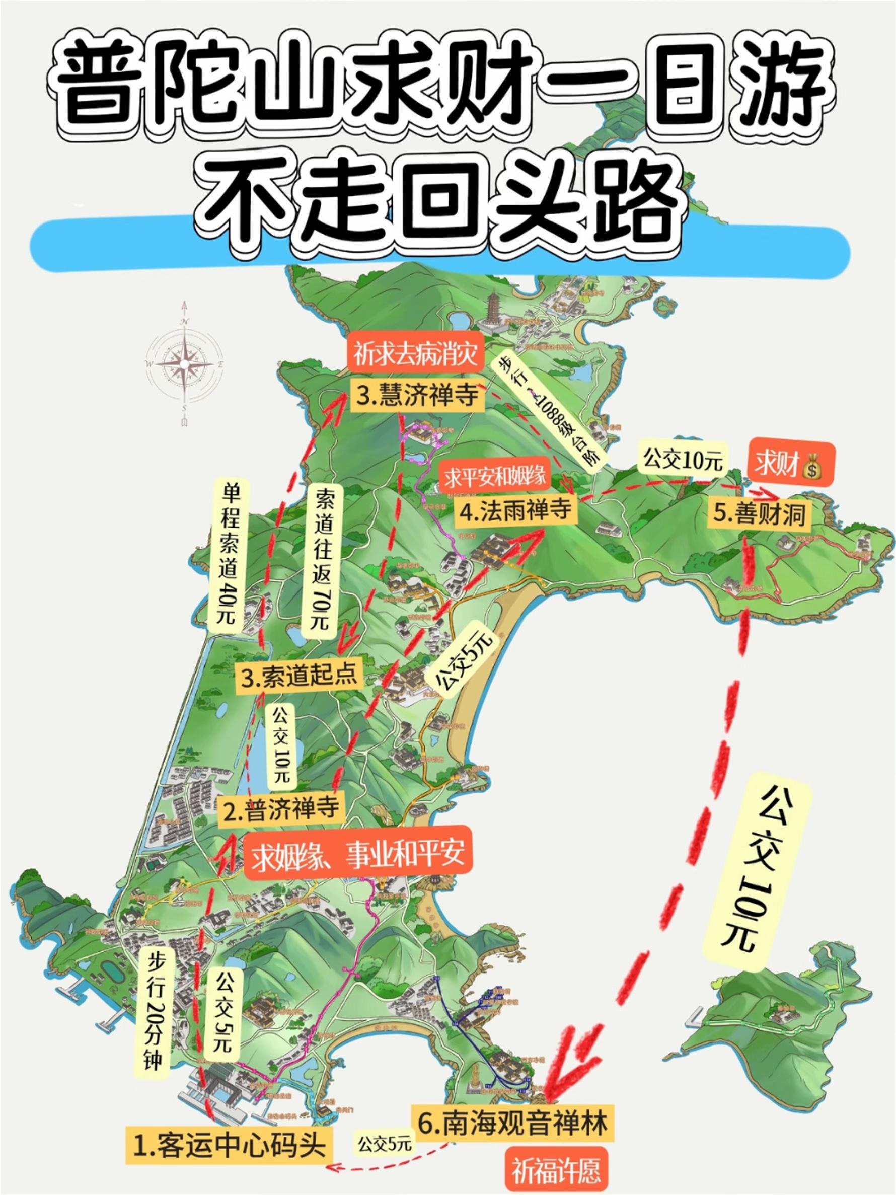 普陀山求财一日游 不走回头路攻略。#普陀山 #普陀山求财 #善财洞 #所愿皆所求 #旅行推荐官 @抖音小助手