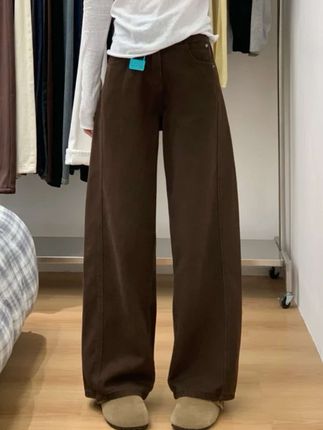 2025春季新款百搭立体裁剪撞色线弯刀裤牛仔裤女宽松设计感香蕉裤#秋季新款 #牛仔裤女 #宽松百搭 #小众设计感 #香蕉裤