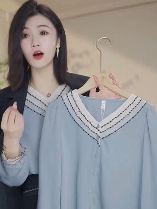 #小北甄选】8591322A多色衬衫女士高级显瘦百搭时尚气质衬衣
