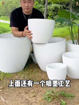 #鸭蛋花盆 #仿石现代简约花盆 #仓库实拍 #工厂一手货 #花盆