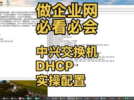 中兴交换机DHCP配置 #网络工程师 #中兴 #交换机调试 #配置教学 #中兴5260/5950系列三层交换机DHCP配置实操教程,这个看了,拿到中兴交换机就不怕了,华为锐捷你会,中兴真的不一样,快学起来