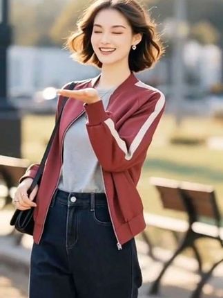 #AI扩图 #阳光漫舞之姿 新款减龄休闲夹克外套 阳光正好,微风不燥,穿上这款夹克去享受美好时光吧!@巨量千川 时尚穿搭气质穿搭