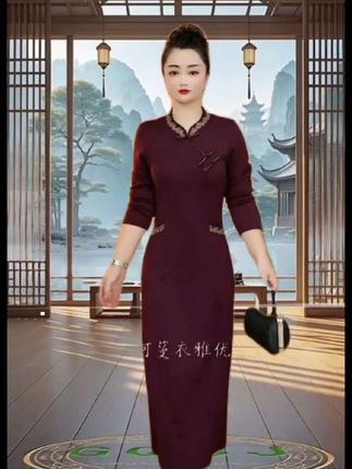 秋季新款铂金软金纺空气层#时尚百搭#气质洋气#时尚洋气连衣裙 #洋气减龄
