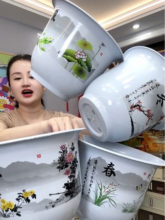 【春夏秋冬】4个高仿陶瓷耐用透气树脂花盆加厚长寿抗晒君子兰#花盆 #家居好物 #居家好物