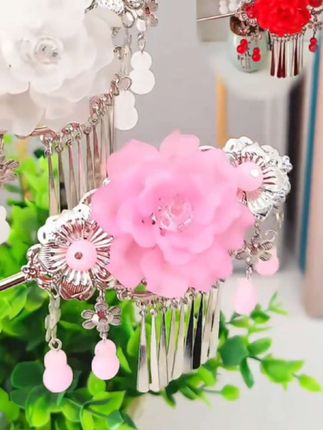 合金发饰 百搭古风盘发簪子汉服发簪头饰古装流苏女步摇配饰古典 #古风簪子#盘发簪子#国风古韵#中国风#绿植