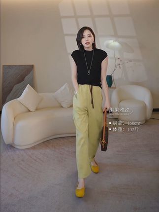 我们家黄色这个颜色很特别哟#源头工厂#品质女装#小众设计感#裤子推荐