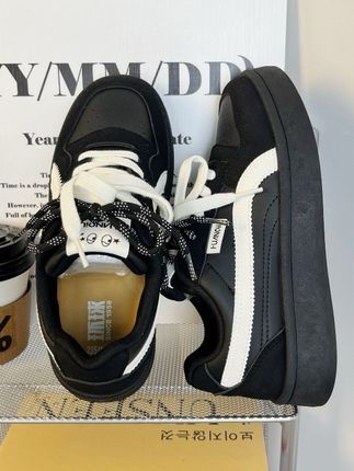 女鞋黑色板鞋女款新款夏季厚底百搭休闲德训鞋复古滑板鞋#潮鞋推荐好看不贵 #百搭小众鞋子推荐 #推荐女鞋 #哎哟喂你鞋真好看 #宝藏鞋子推荐