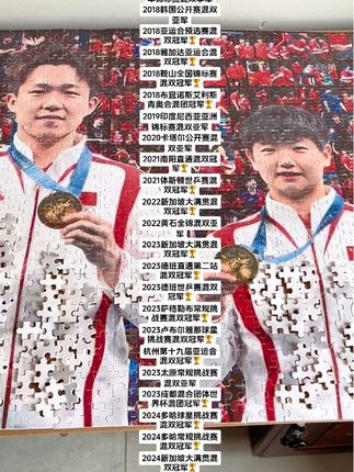 #拼图 的过程也是在重温#莎头 的来时路#莎头巴黎夺冠 #5114 #拼图🧩