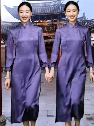 【JIXIANGYIJIA/吉祥衣家曲意风华 连衣裙新中式国风nv装 922234230】#改良旗袍连衣裙 #秀出新国风 #国风古韵 #旗袍秀一秀女子好温柔 #走过路过不要错过