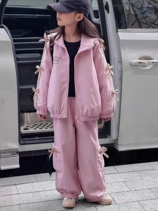 女童套装春秋新款洋气儿童韩版时髦女孩秋装工装两件套#春秋新款 #时髦穿搭 #潮流时尚穿搭 #女童套装 #中大童穿搭