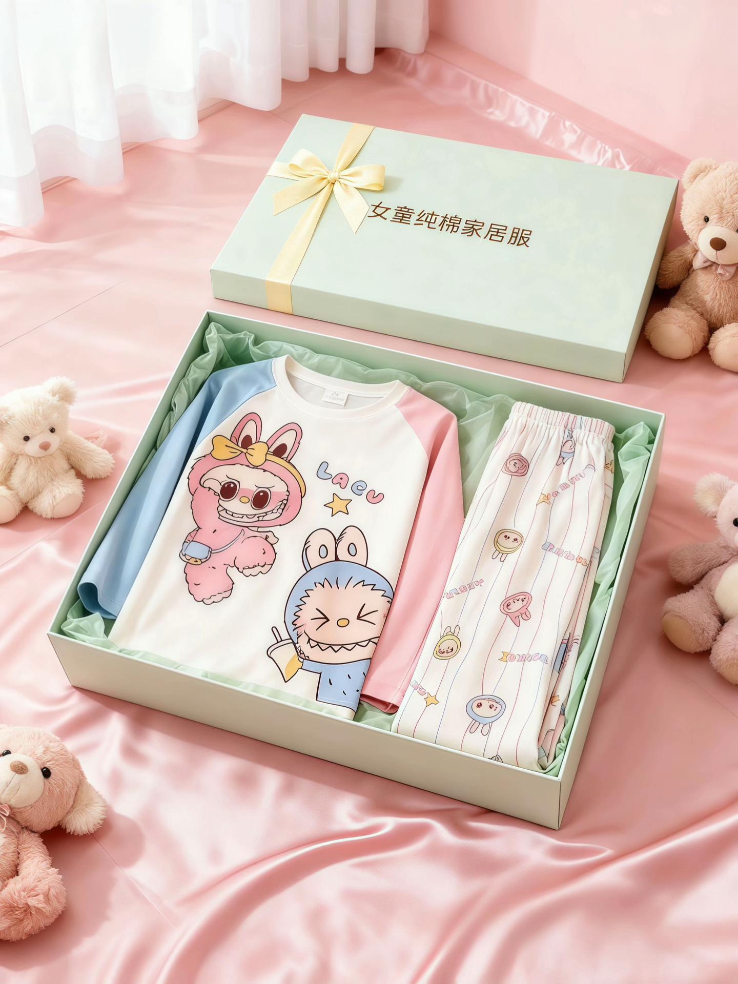 把“童话感”穿进梦乡,家有女童必备。哪个宝妈不想让娃的居家时光也充满仪式感?这套女童家居服,把软萌的卡通图案印在纯棉面料上,粉蓝撞色像打翻了马卡龙调色盘。孩子穿上它,就像把童话里的可爱因子都穿在了身上,无论是蹦跳玩耍还是抱着小熊熟睡,都软乎乎、暖融融的。亲肤透气的材质,让娃在春夏秋三季都能舒舒服服;童趣满满的设计,更是戳中了孩子的审美点。给娃选它,就是给她的童年时光,多添了几分“被温柔包裹”的小确幸~#家居服套装 #家居服质量很好