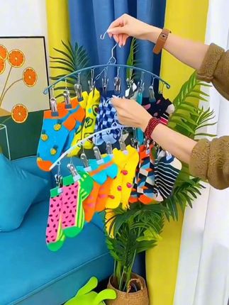 不锈钢晒袜夹多功能夹子晾衣夹阳台防风晾衣架内衣裤夹#实用工具 @抖音小助手