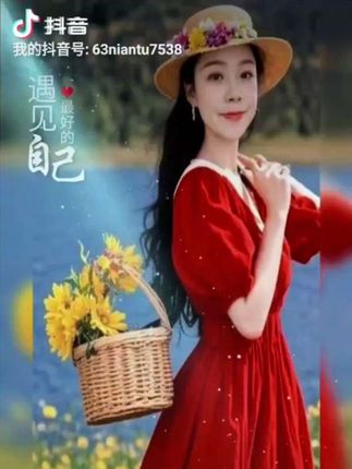 红色连衣裙 定格美好瞬间 每一天都是新的开始 AI特效