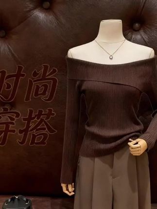 现货-针织衫女设计感小众高级春秋新款韩系别致长袖打底衫G4-50#穿搭分享#谁穿谁好看#OOTD