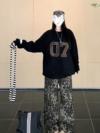 秋冬女装长袖圆领薄款秋季印花字母春秋上衣千金风中性风#秋季新款#亲肤舒适#女装搭配 #中式风格#好物分享