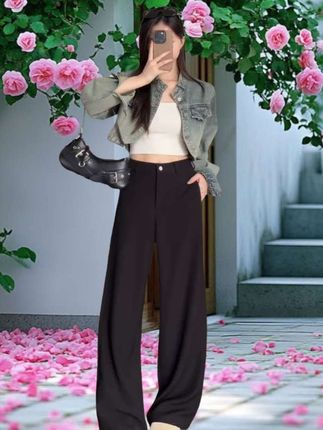 #梨形身材穿搭大赏 女士秋季直筒裤阔腿裤#辣妹穿搭 #裤子 #女性穿搭 #直筒裤
