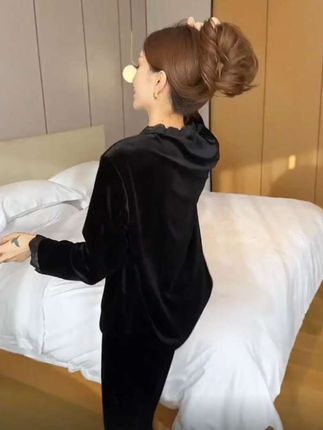 #睡衣套装 #居家服睡衣 #金丝绒睡衣 #时尚 #可外穿睡衣