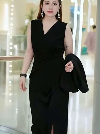 秋天搭配西服外套风衣,各种外套都少不了一件有质感的背心裙#高级感穿搭 #背心裙 #秋冬搭配单品 #大码女装