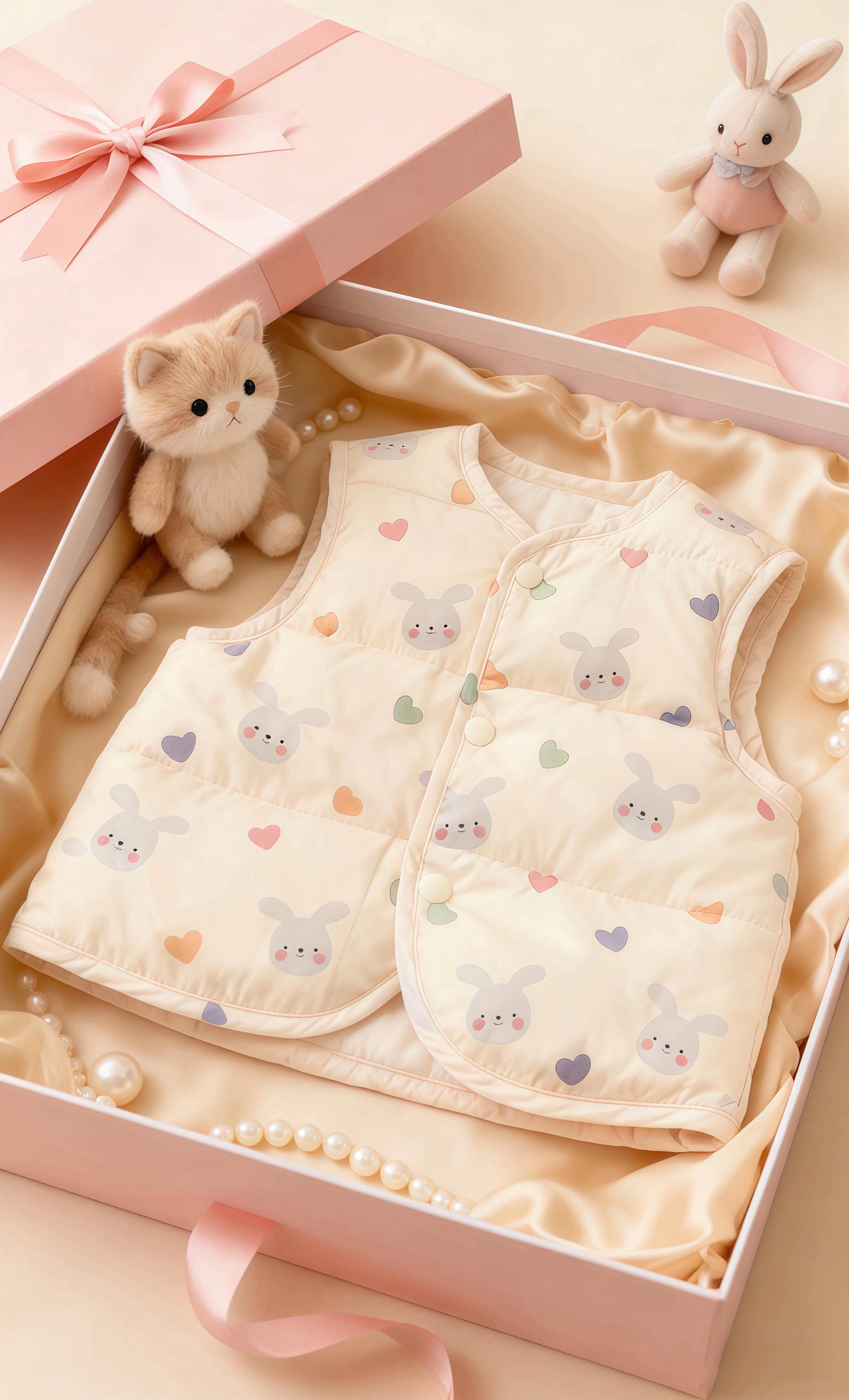 🐰秋冬必入的宝宝保暖马甲来啦! 软乎乎的奶杏色,印满萌趣小兔子和彩色爱心,可爱到犯规💕 轻量保暖不臃肿,内搭外穿都合适,给娃的秋冬穿搭添份暖意与童趣~ 宝妈们快给你家小宝贝安排上,让娃成为幼儿园里的可爱担当! #宝宝马甲 #秋冬童装 #萌娃穿搭 #宝宝马甲外套穿搭 #宝宝外套