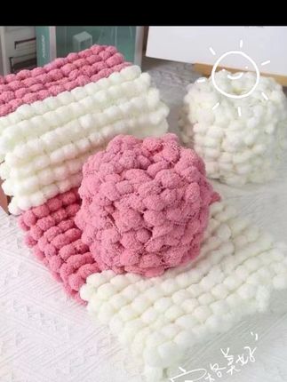 小号球球线小粒球毛毛球毛线团手工编织围巾坐垫盖毯diy材料包 小号球球线小粒球毛毛球毛线团手工编织围巾坐垫盖毯diy材料包包