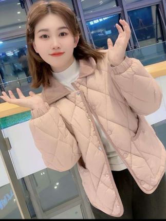 【8802三防面料不跑棉百搭显瘦拼接短款菱形格:/ 冬季棉服外套】#保暖穿搭 #秋冬穿搭 #新款 #保暖外套 #视频同款在商品橱窗