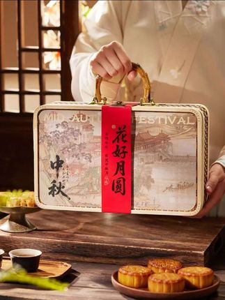 手提式月饼包装空盒#包装盒#礼盒#点心盒#月饼盒#空盒