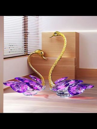 K9水晶玻璃紫色天鹅摆件轻奢创意电视柜酒柜玄关装饰品结婚送礼物#工艺品摆件 #源头实力厂家 #家居好物 #好物推荐🔥 #礼物推荐