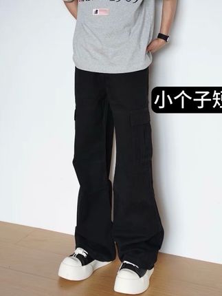 小个子定制短款秋季新款美式复古工装高级感休闲裤直筒裤子#时尚推荐 #日常通勤穿搭 #直筒裤 #帅气穿搭 #休闲风