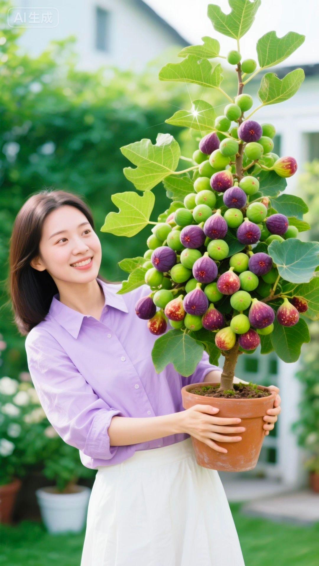 无花果树苗,有土就能活。无花果树会结果,甜蜜蜜的果实,自家种一棵巴适得很#果树苗 #硕果累累 #果树盆栽