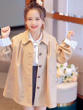 媛媛公主2025秋季新品女童时尚中长款连帽风衣#高品质童装 #生女儿就要这样穿 #甜美穿搭 #学院风穿搭 #儿童穿搭