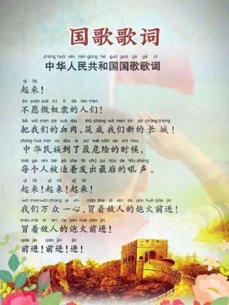 #升国旗 唱国歌《义勇军进行曲》歌词!培养爱国情怀,从唱国歌开始,作为中国娃必须要会的一首歌!人民有信仰,国家有力量,民族有希望!#正能量 #国歌 #国歌义勇军进行曲 #国庆节