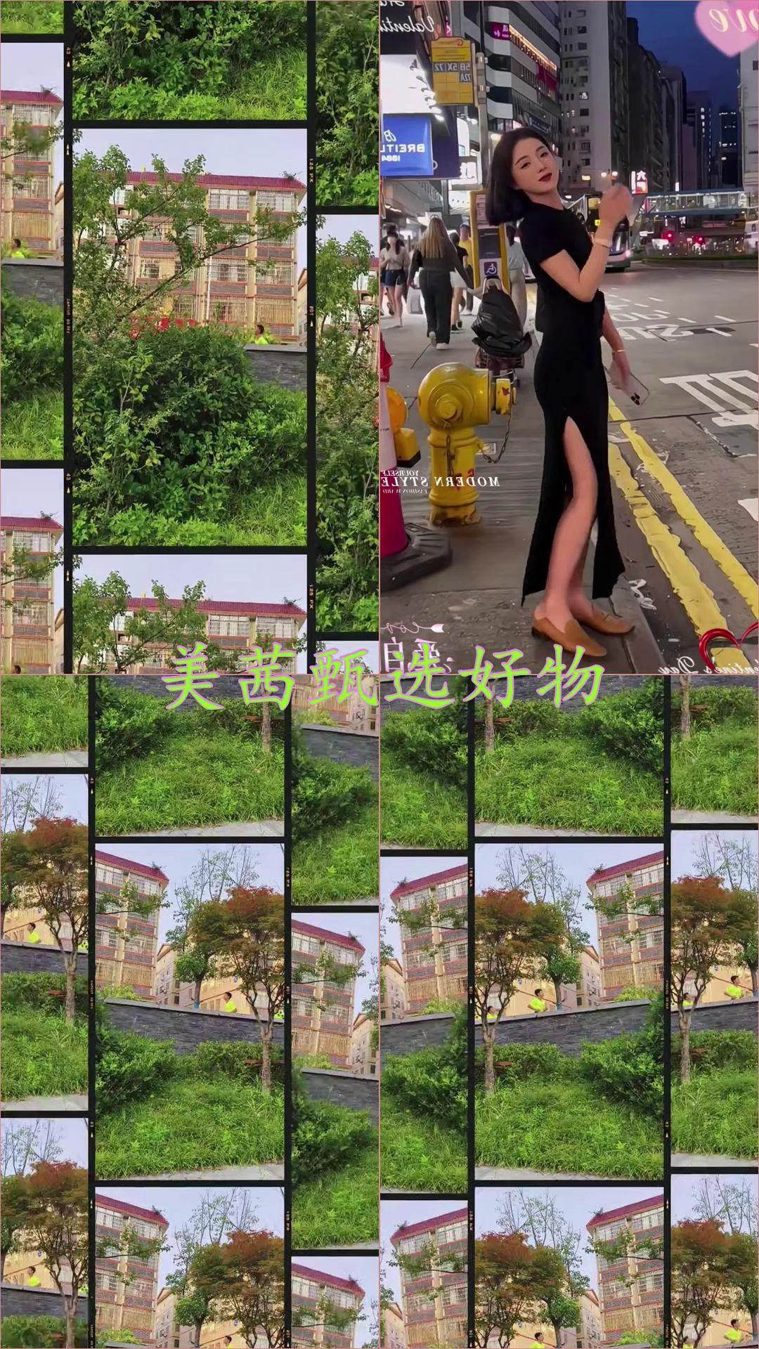 法式纯欲风黑色双开叉连衣裙女2025夏季新款收腰显瘦气质短袖长裙#中性风入秋穿搭灵感#每天好心情#梨形身材穿搭大赏#高级感