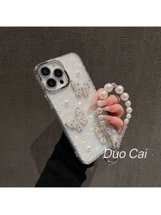 贝母纹蝴蝶闪钻边框适用于苹果16ProMax/15/14/13网红同款手机壳#手机壳 #网红手机壳 #防摔手机壳 #潮牌手机壳