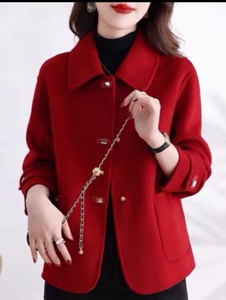 双面呢大衣女短款2024春秋新款高级感双面绒显瘦洋气减龄 毛呢外套#减龄毛呢外套#双面 呢大衣#高级感双面绒#爆款热卖中#完美