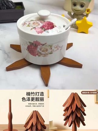 #一棵树防烫隔热垫 ,放上去就会自动展开,耐高温效果好 #一颗树隔热垫 #隔热垫