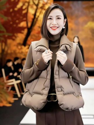 假两件精致翻领春冬季马甲女秋冬保暖坎肩开衫马夹 #早秋显身材平价上衣合集 #春秋穿搭 #时尚洋气 #马甲 #秋冬穿搭