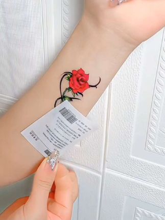 高颜值新款纹身贴,玫瑰花蝴蝶锁骨遮暇贴纸 #纹身贴纸防水持久 #防水防汗 #草本纹身贴 #这也太好看了
