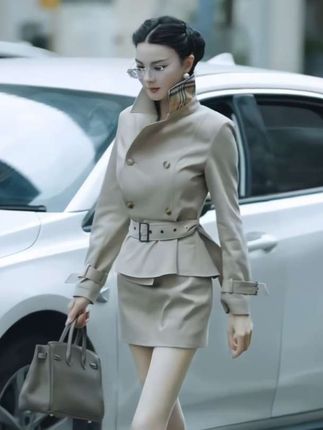魏元高定/时尚套装,轻熟风女神上衣,纯欲风修身短款风衣。#穿出高级感 #优雅气质 #气场全开 #好身材好气质