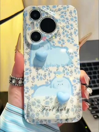 谁能拒绝那么可爱的蓝碎花狗狗手机壳~立体爱心自带挂绳设计好爱#爱了爱了 #手机壳 #手机壳推荐 #数码科技 #狗狗