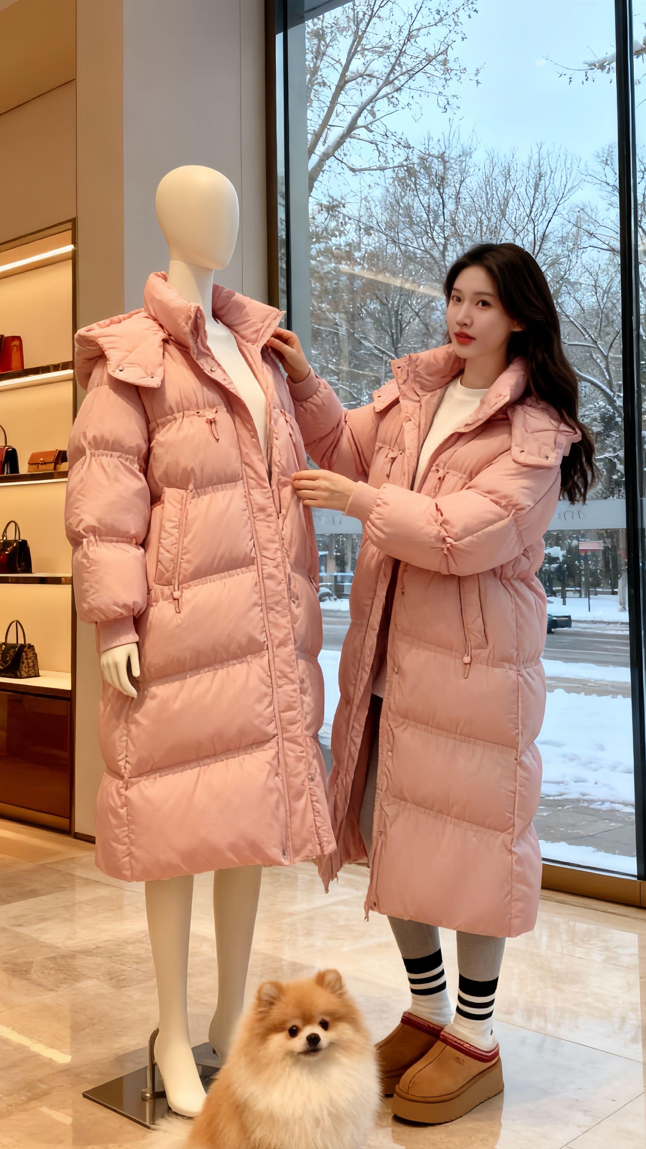 长款加厚保暖外套女。#这也太好看了 #我又心动了 #长款外套 #加厚保暖 #穿出自己的风格