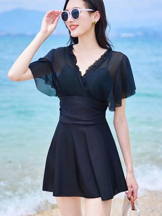 #泳衣#保守型#泡温泉泳衣#速干连体显瘦游泳装#时尚泳衣