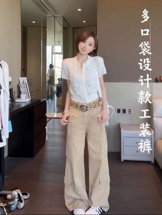 【AYOBE】小贤 新品 潮流美式小众多口袋设计感工装裤#时尚百搭#个性休闲
