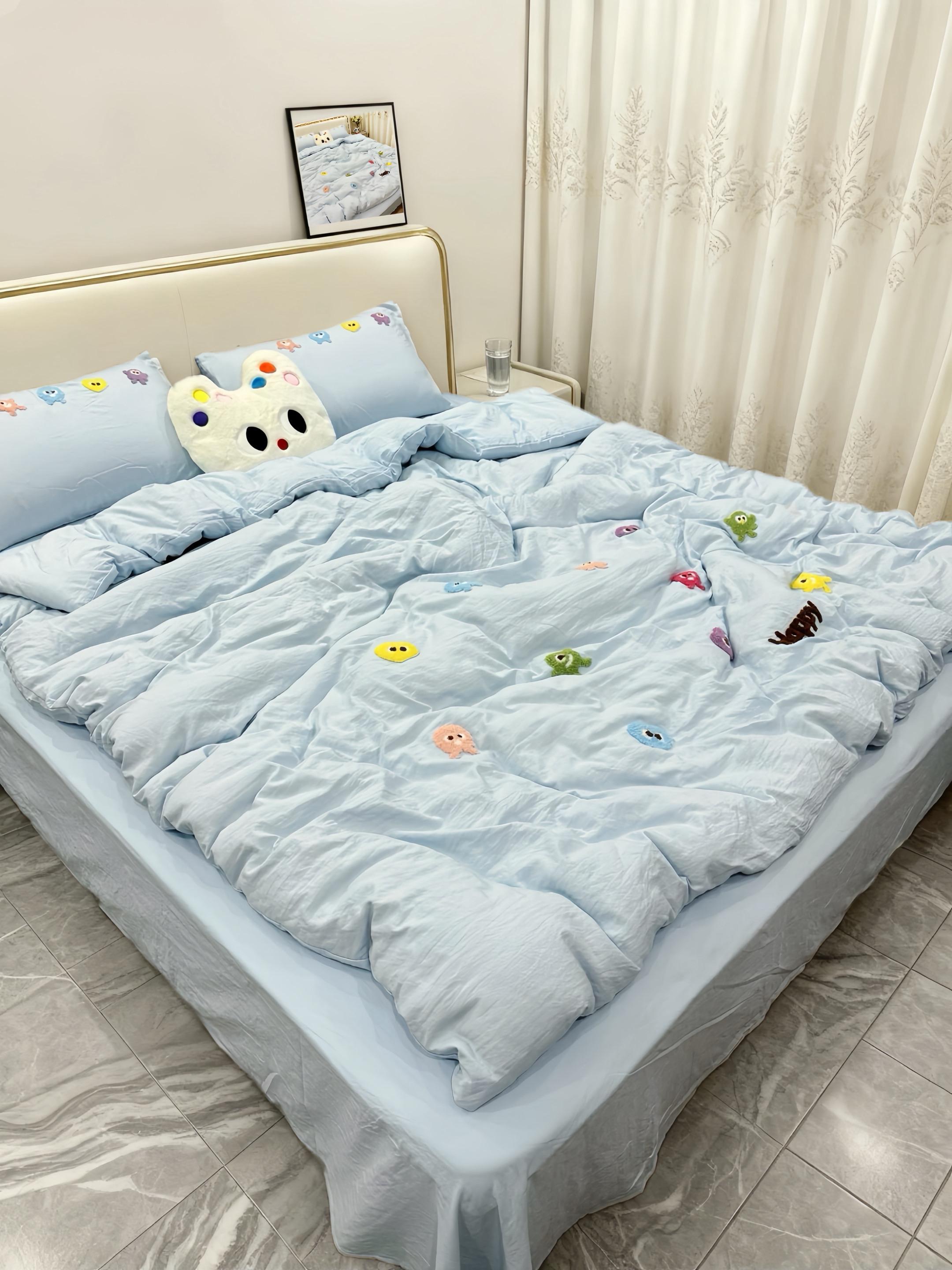真的拒绝不了这奶呼呼的四件套呀~#四件套#氛围感四件套 #宿舍四件套