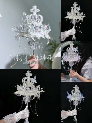 网红同款权杖水晶手捧花,高级婚礼闺蜜新婚礼物婚纱diy手工材料包#手工diy #手捧花 #新婚礼物 #结婚礼物 #权杖手捧花