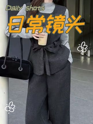 洋气简约风百搭时尚套装假两件优雅气质网红三件套 #穿搭分享 #简约大气 #高级感穿搭 #女装穿搭 #每天穿搭分享