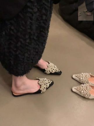 #气质国风包头半拖 #小香风珍珠懒人拖 #哎哟喂你鞋真好看 #穿出高级感 #这也太好看了