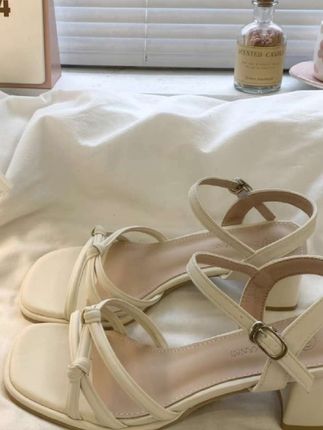 #法式绝美凉鞋女外穿 2025年夏季新款一字带高级感配裙子夏天罗马鞋#显瘦#百搭