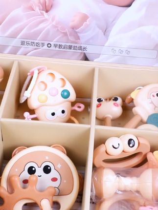 婴儿宝宝口欲期手摇铃牙胶0到6个月婴幼儿满月礼物早教益智玩具#婴儿玩具 #宝宝礼物 #亲子时光 #益智玩具 #早教启蒙